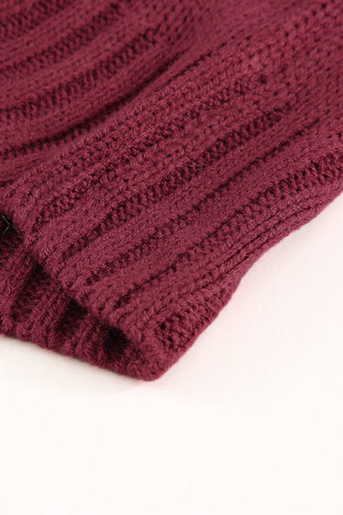V Neck Drop Shoulder Knitted Sweater